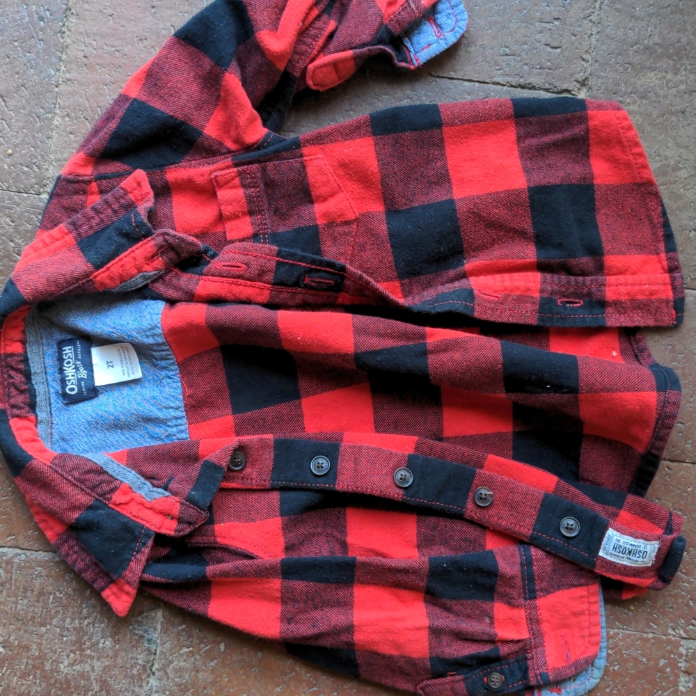 OshKosh buffalo plaid flannel shirt 2T
